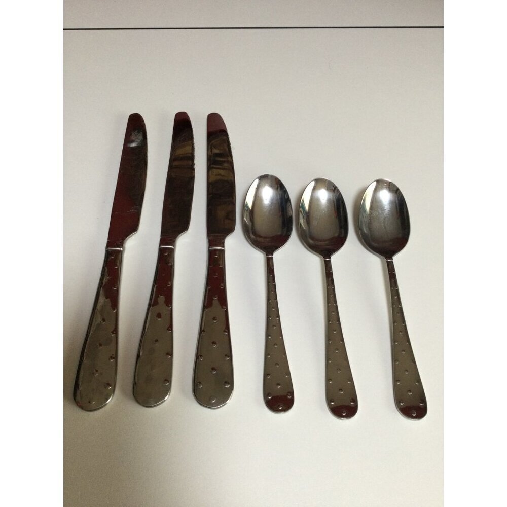 Towle Replacement Flatware 6 pieces knives Spoons Dots Bumps Bubble